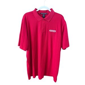 Devon & Jones Mens Red Castrol Embroidered Polo Shirt 2XL Short Sleeve Pique